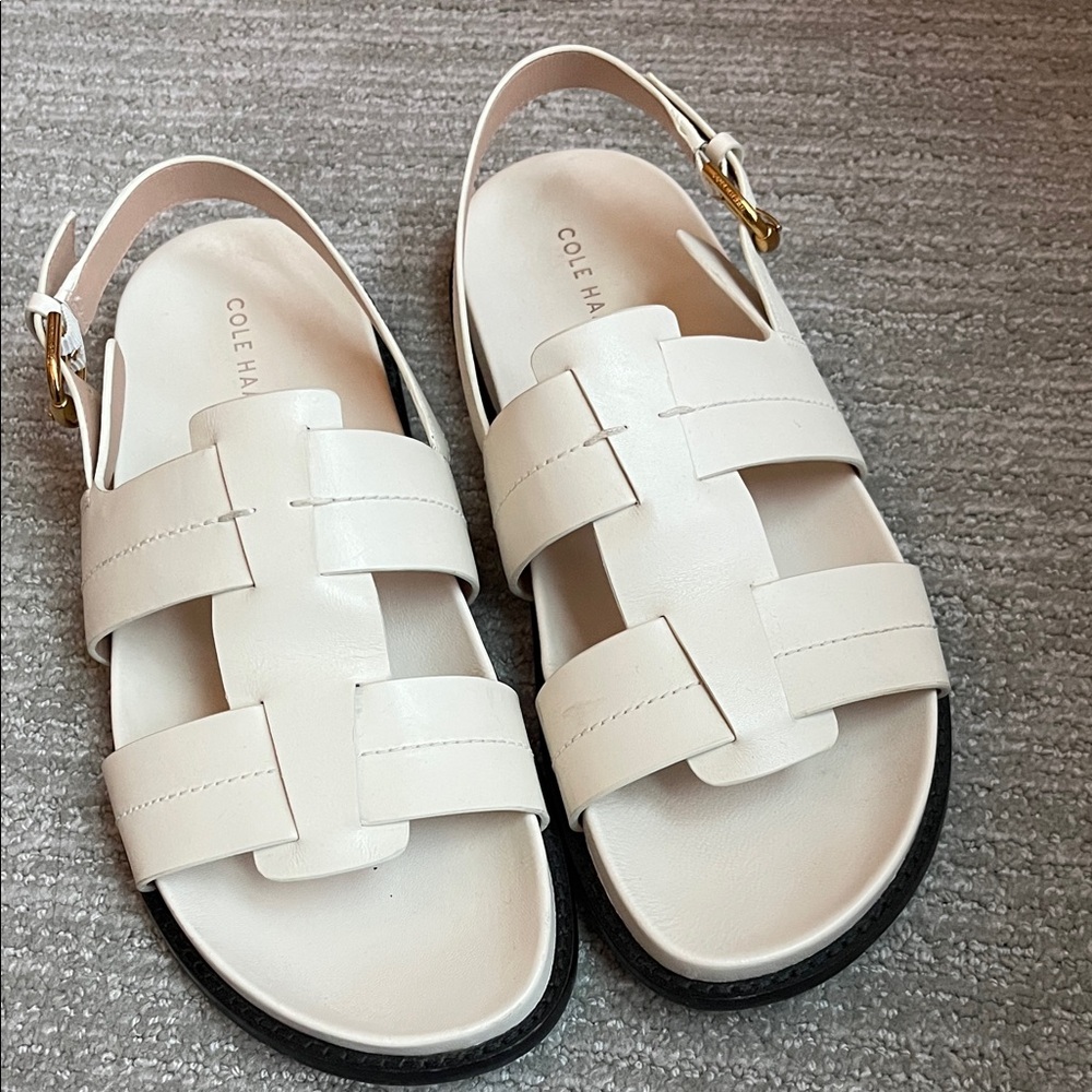 Cole Haan Cream Marlee Slingback Fisherman Sandal